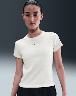 (取寄) ナイキ レディース スポーツウェア エッセンシャル ショート スリーブ ドレス T-シャツ Nike women Sportswear Essential Short Sleeve Dress T-shirt Black/White AS+W+NSW+RIB+TGHT+SS+TEE.png